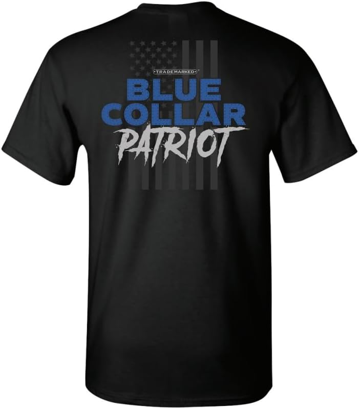 Officially Licensed Trade Marked® Men's Premium Short Sleeve T-Shirt, Bold Statement Tradesmen Graphic Tee - Black\/Blue