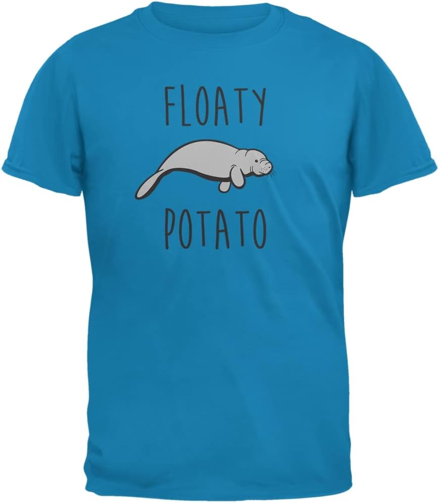 Old Glory Floaty Potato Manatee Mens T Shirt - Sapphire