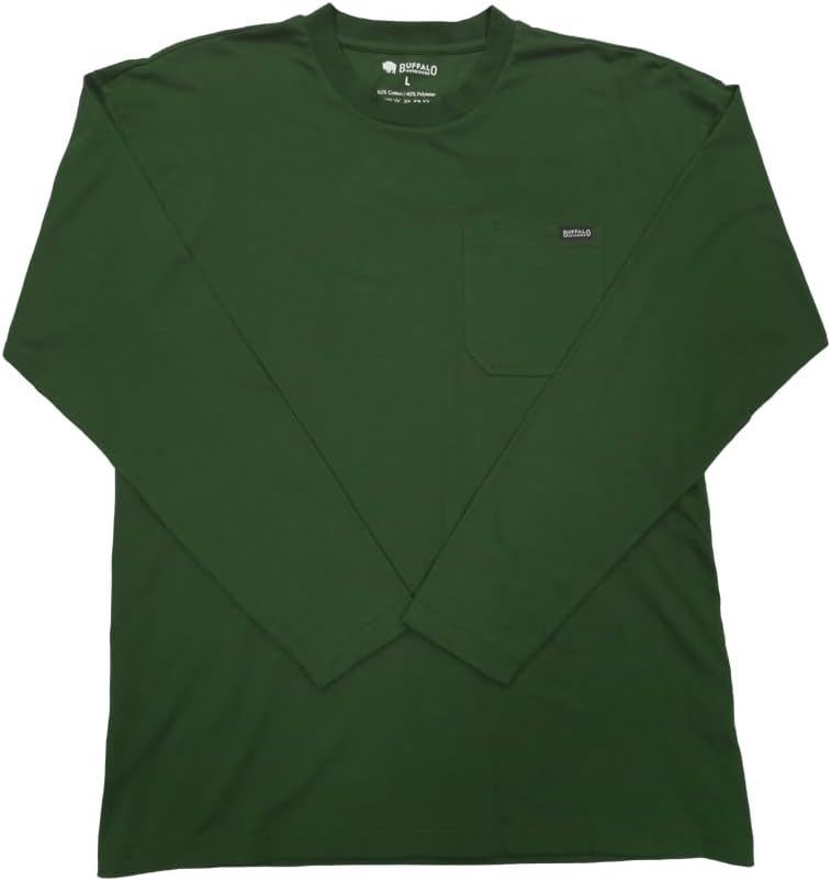 Buffalo Outdoors® Workwear Men's Heavyweight Long Sleeve Pocket T-Shirt - Forest Green