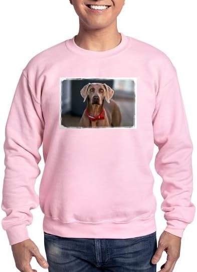 CafePress Weimaraner Sweatshirt Classic Crew Neck Light Sweatshirt - Pink