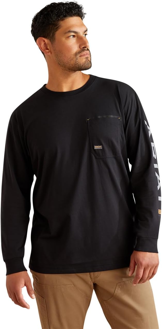 ARIAT Men's Rebar Workman Logo T-Shirt - Black\/Alloy
