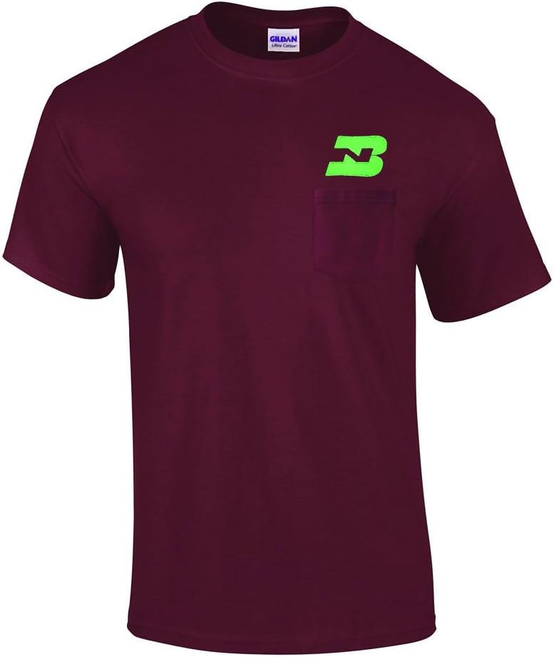 Daylight Sales Burlington Northern Embroidered Pocket Tee [p46] - Maroon