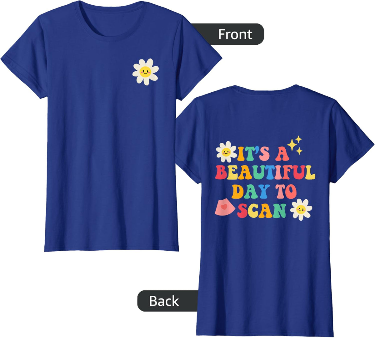 Sonographer Groovy Boho Ultrasound Tech T-Shirt Tee For Women Men - Royal Blue