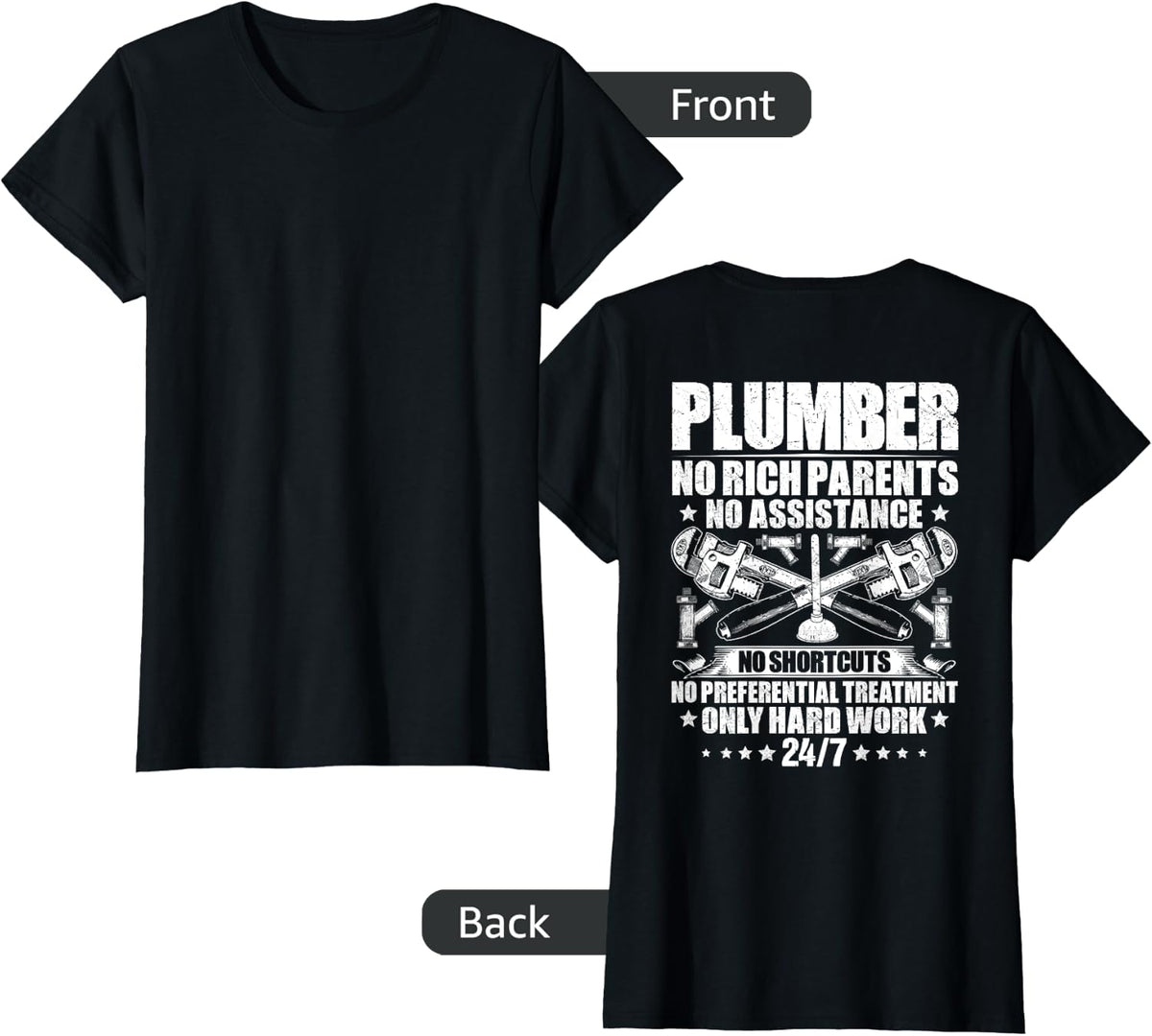 Plumbing Hard Work Plumber T-Shirt - Black