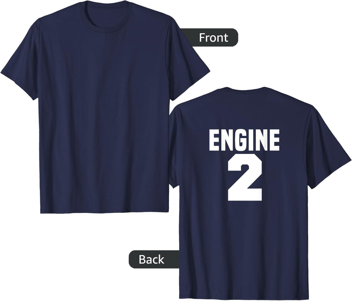 Engine 2 Fire Rescue Department City Firefighter Duty T-Shirt - Navy Blue