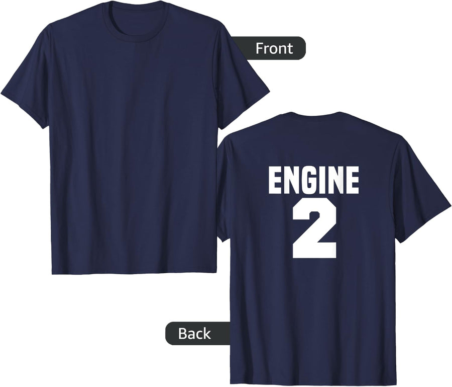 Engine 2 Fire Rescue Department City Firefighter Duty T-Shirt - Navy Blue