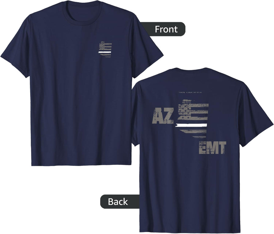 Arizona EMT, EMS Thin White Line Shirt T-Shirt - Navy Blue