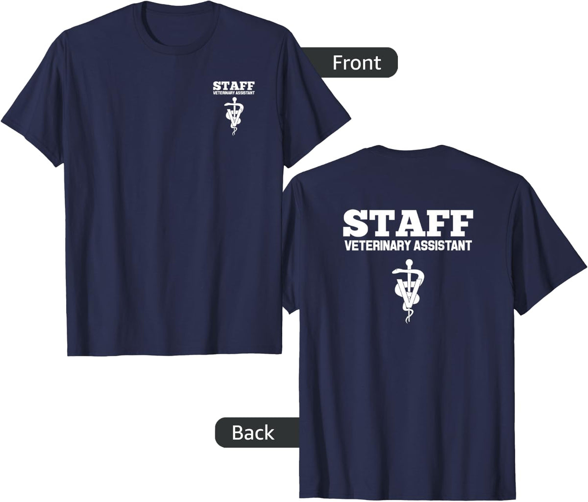 Veterinary Assistant Vet Staff Employee Uniform T-Shirt T-Shirt - Navy Blue