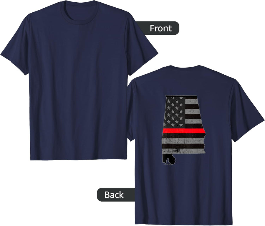 Alabama Fire Rescue Department Firefighters Firemen T-Shirt - Navy Blue