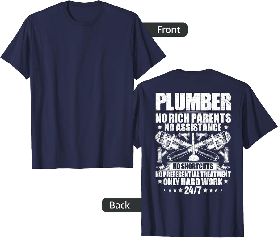 Plumbing Hard Work Plumber T-Shirt - Navy Blue