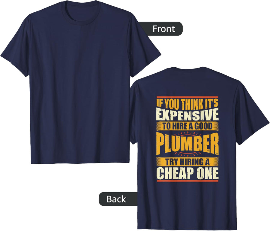 Mens Womens Funny Plumber Shirts Pipefitters Steamfitters T-Shirt - Navy Blue
