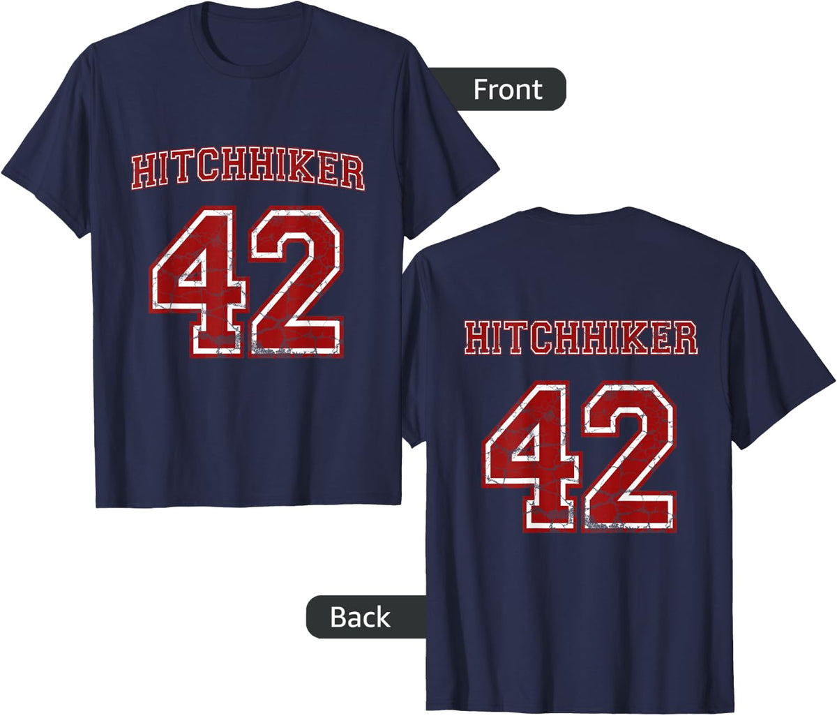 Hitchhiker #42 - Grunge T-Shirt - Navy Blue