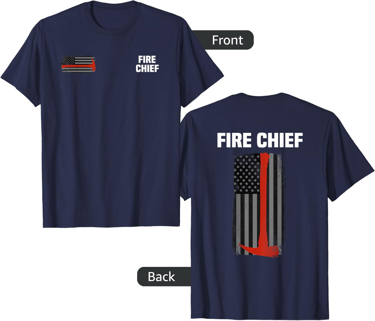 Fire Rescue Chief Department T-Shirt Firefighters Firemen - Navy Blue