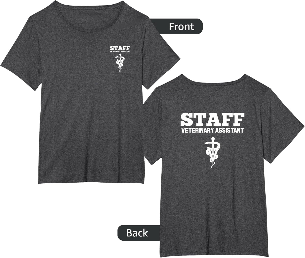 Veterinary Assistant Vet Staff Employee Uniform T-Shirt T-Shirt - Dark Heather Grey