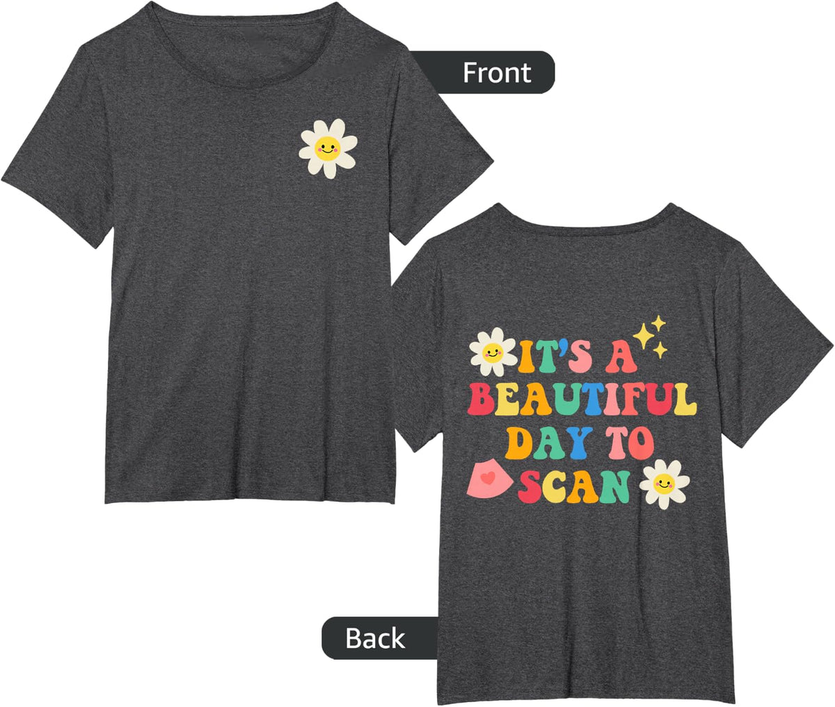 Sonographer Groovy Boho Ultrasound Tech T-Shirt Tee For Women Men - Dark Heather Grey