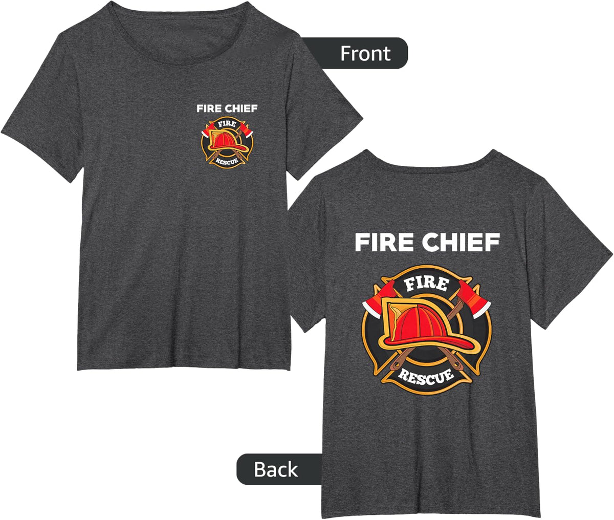 Fire Rescue Chief Department T-Shirt for Firemen EMT EMS T-Shirt - Dark Heather Grey