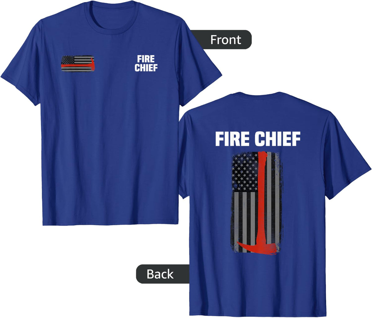Fire Rescue Chief Department T-Shirt Firefighters Firemen - Royal Blue