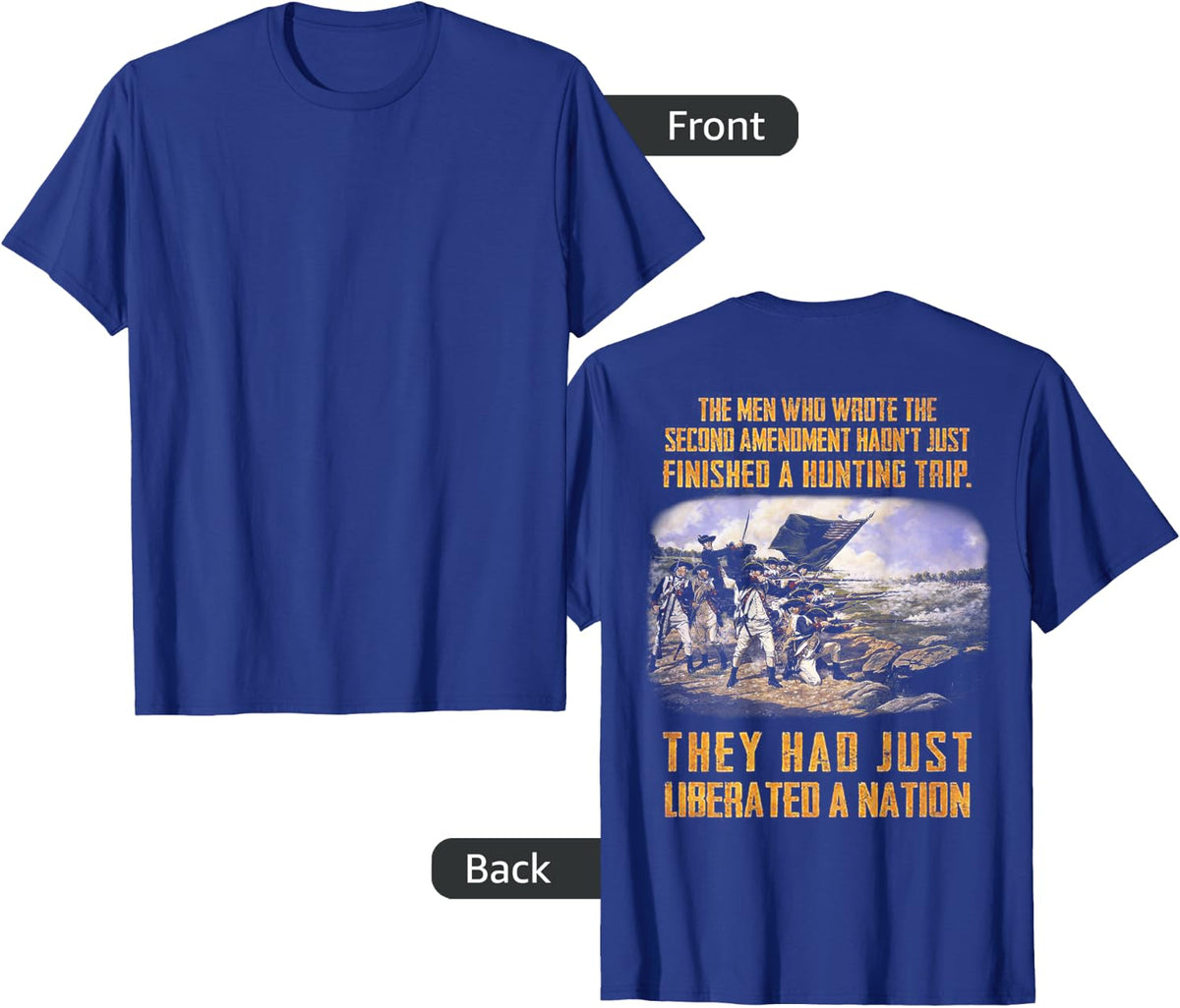 The Men Who Wrote the Second Amendment (on back) T-Shirt - Royal Blue