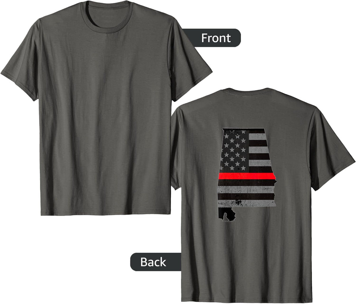 Alabama Fire Rescue Department Firefighters Firemen T-Shirt - Asphalt Grey