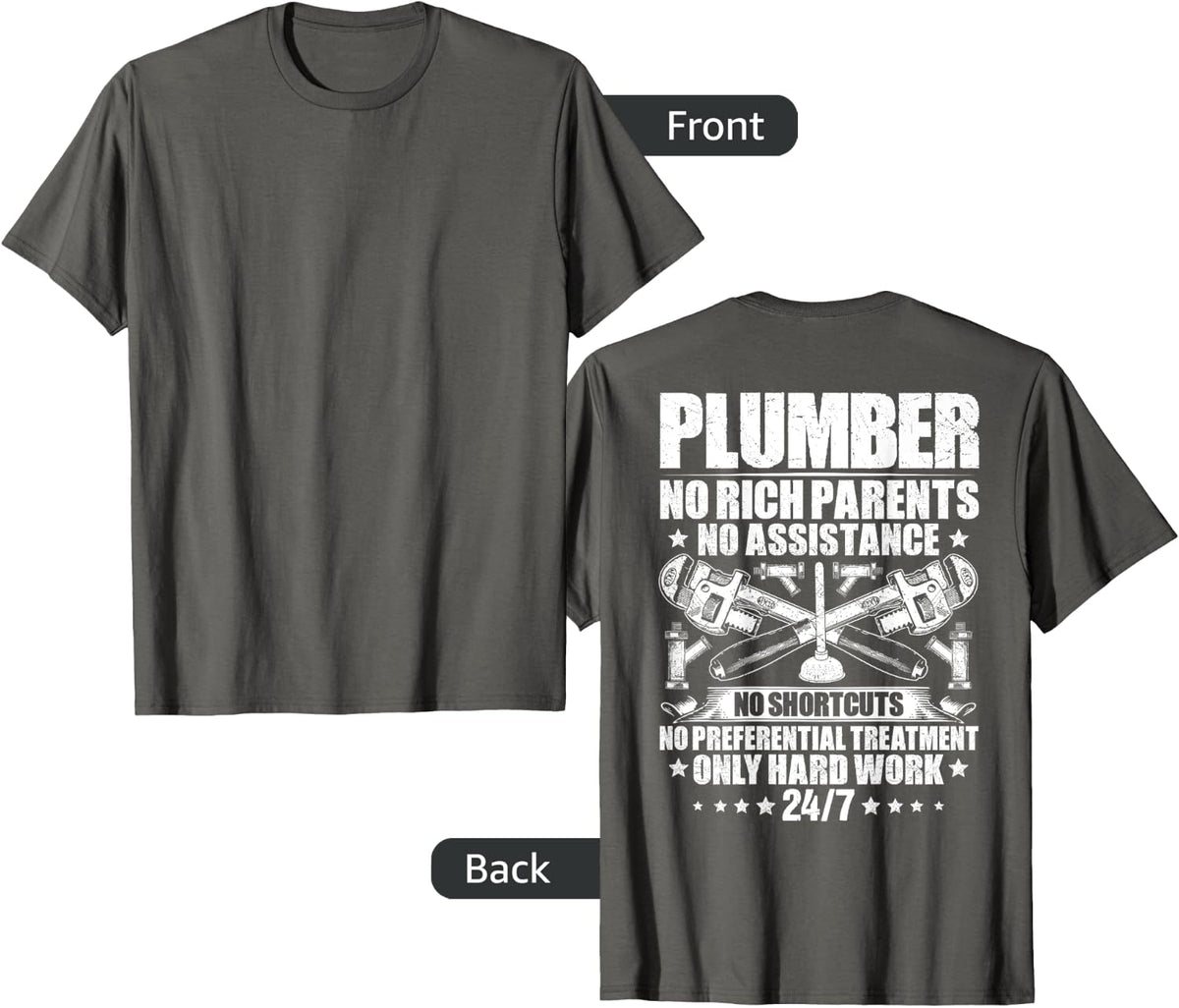 Plumbing Hard Work Plumber T-Shirt - Asphalt Grey