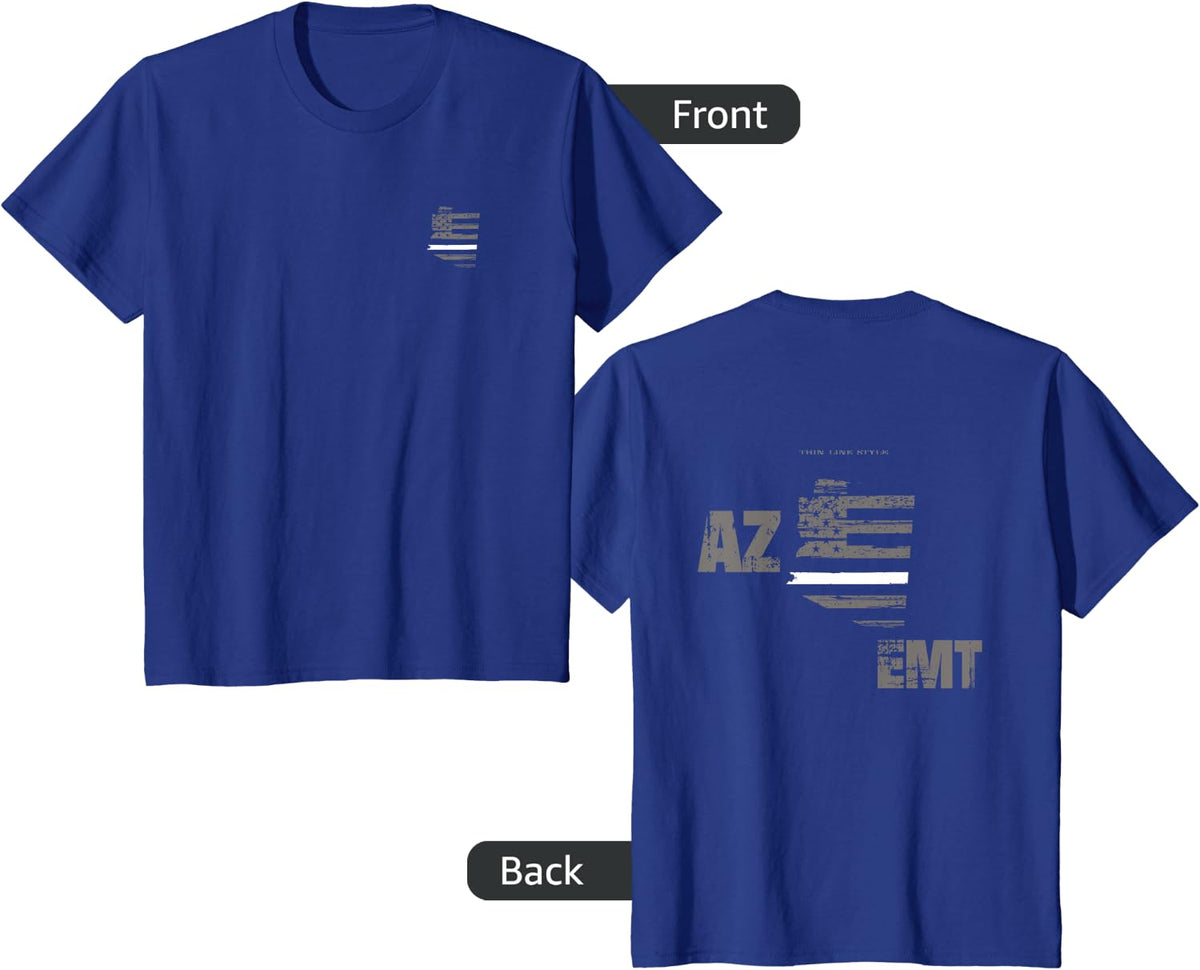 Arizona EMT, EMS Thin White Line Shirt T-Shirt - Royal Blue