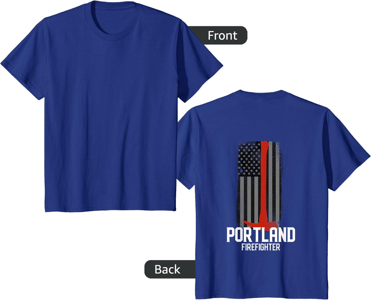 Portland Fire Rescue Department Oregon Firefighter Duty T-Shirt - Royal Blue