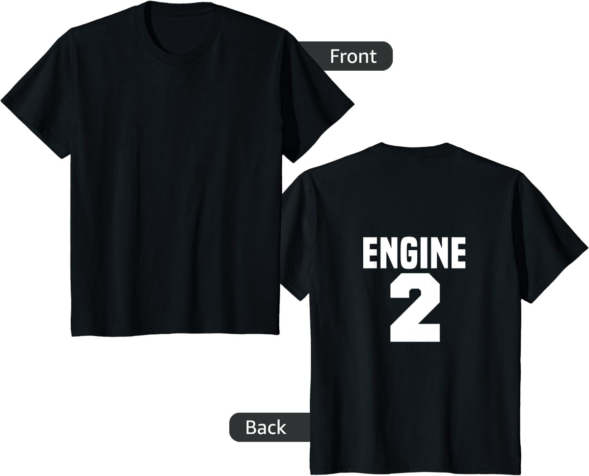 Engine 2 Fire Rescue Department City Firefighter Duty T-Shirt - Black