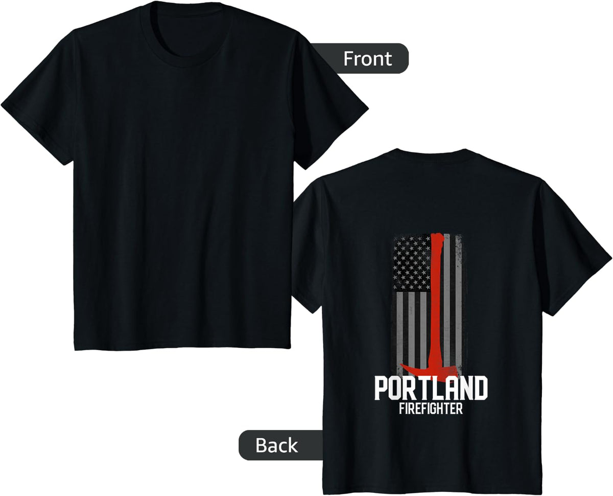 Portland Fire Rescue Department Oregon Firefighter Duty T-Shirt - Black