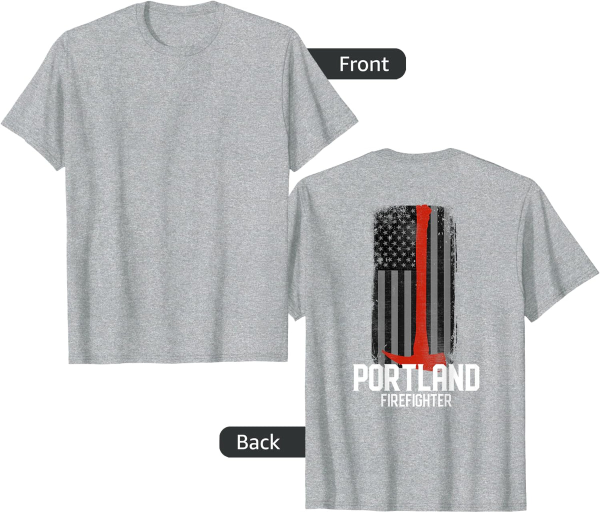 Portland Fire Rescue Department Oregon Firefighter Duty T-Shirt - Heather Grey
