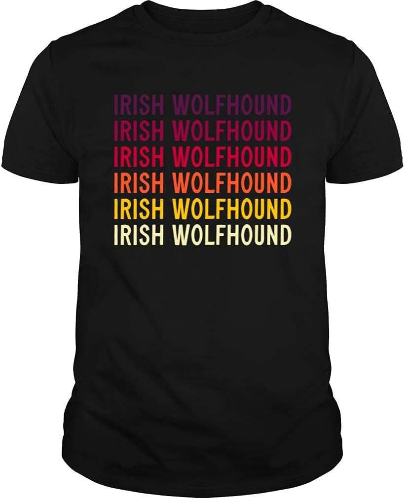 Irish Wolfhound Vintage Tshirt - Unisex Tee - Black