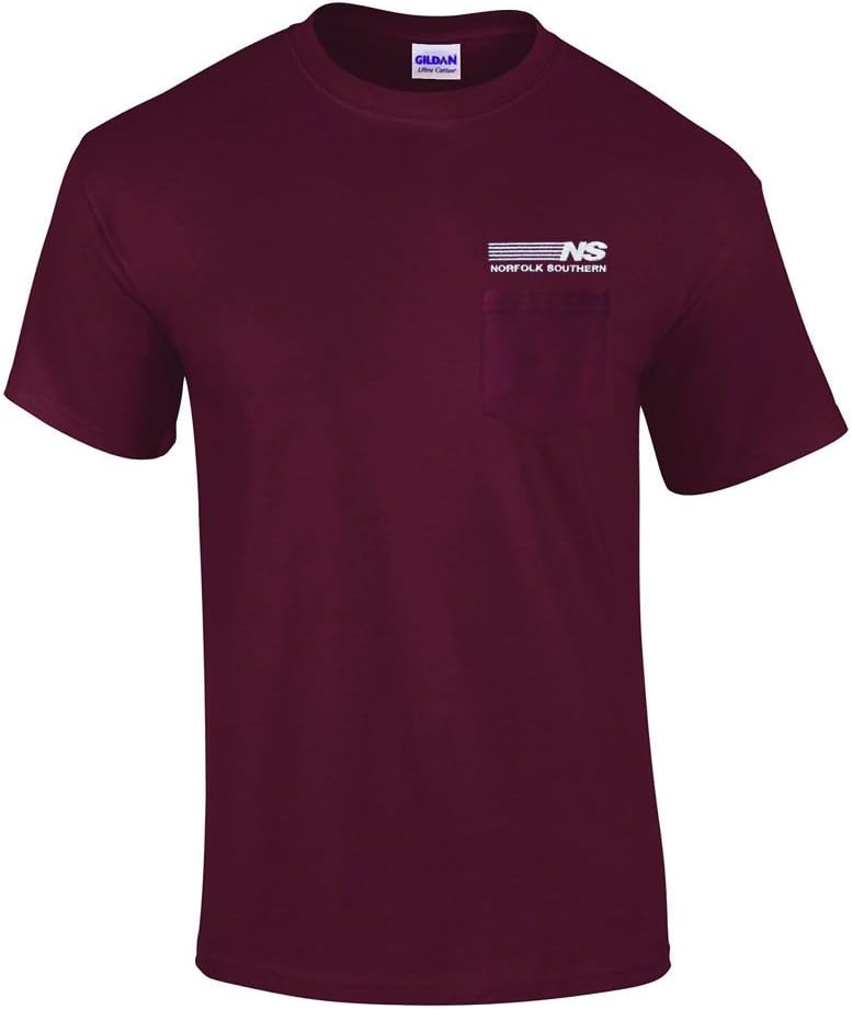 Daylight Sales Norfolk Southern Railway Embroidered Pocket Tee [p32] - Maroon