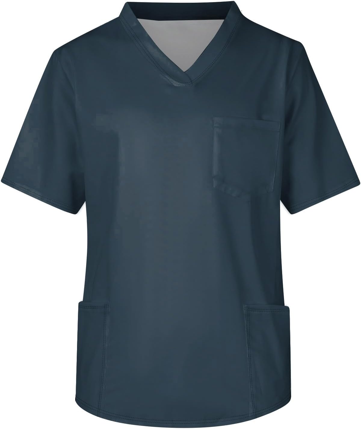 Scrub Tops Men V Neck Short Sleeve Printed Scrubs for Men - 24-navy