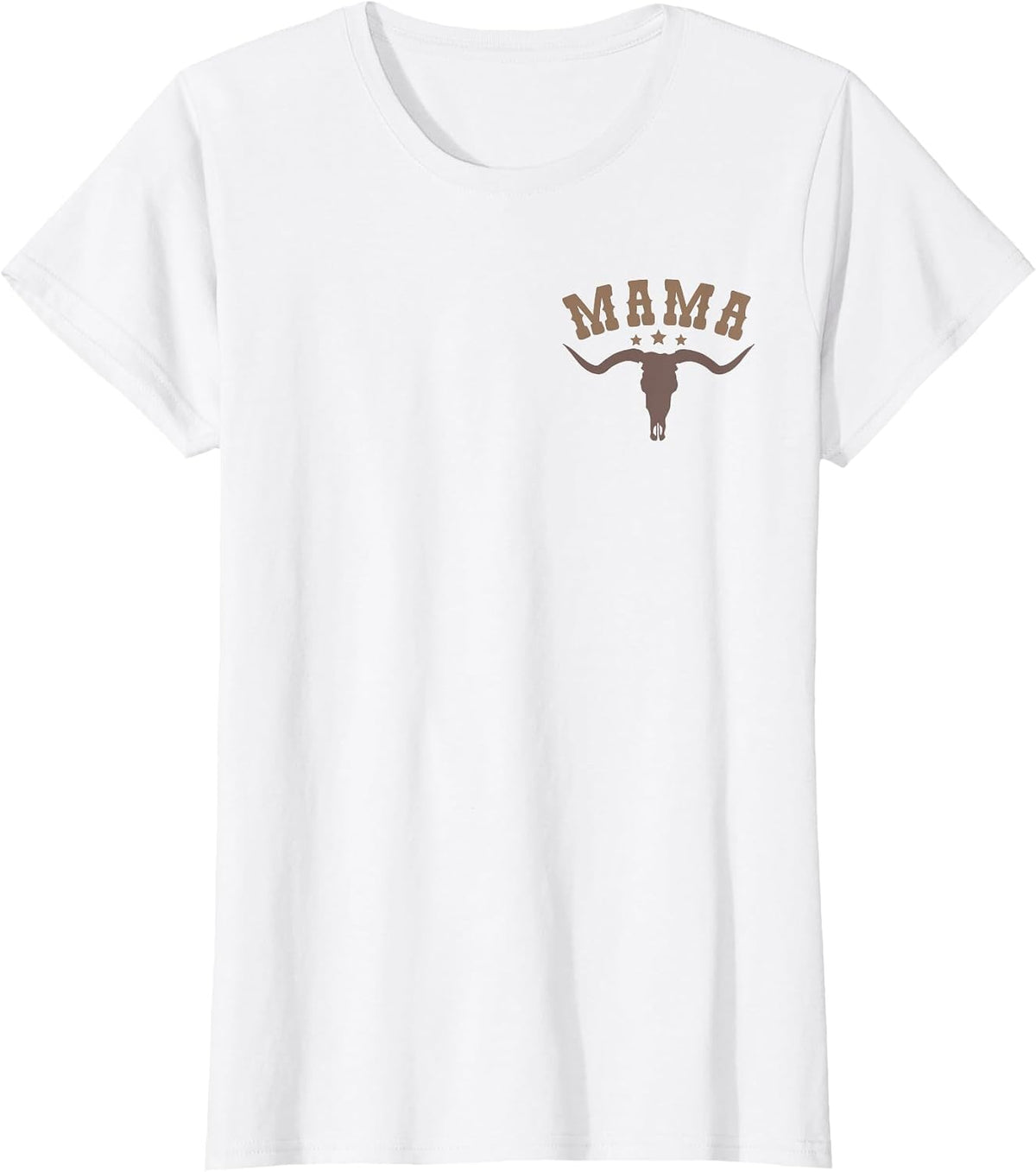 Mama Skull Highland Cow Boy Western Rodeo Family Matching T-Shirt, Women, White, Small - As Pictured