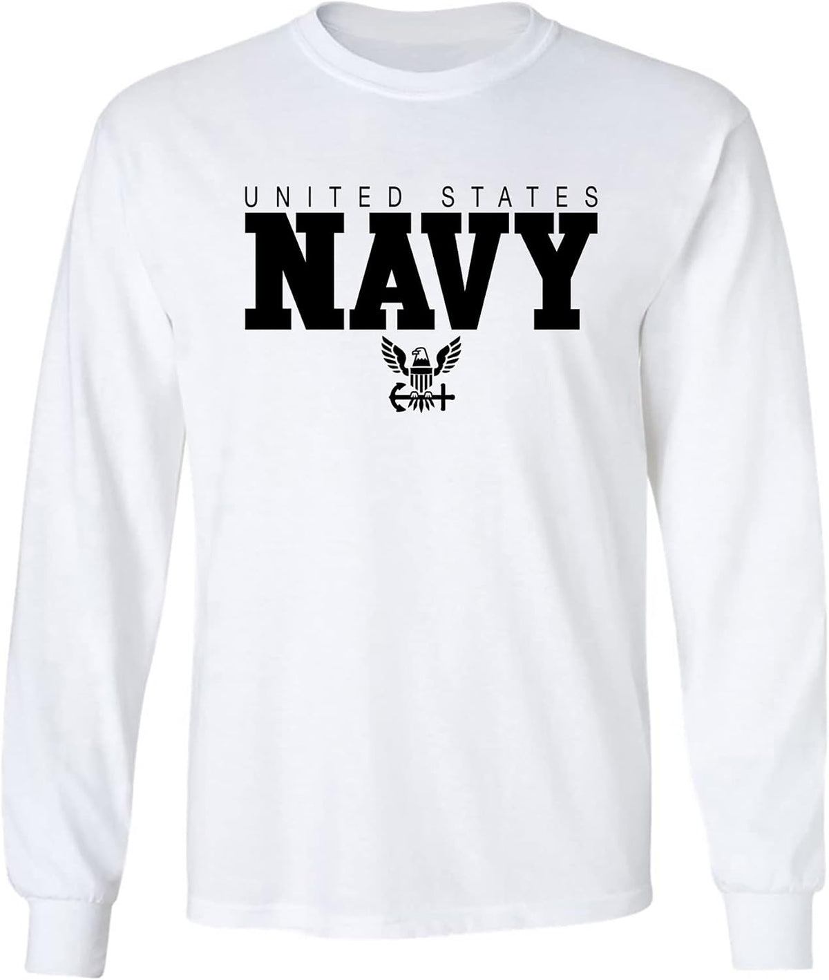 U.S. Navy Anchor Adult Long Sleeve T-Shirt - White