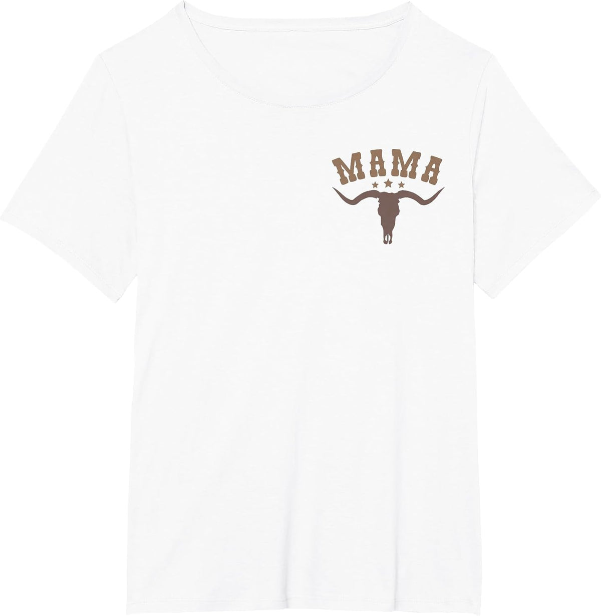 Mama Skull Highland Cow Boy Western Rodeo Family Matching T-Shirt, Women's Plus, White, 2X - As Pictured