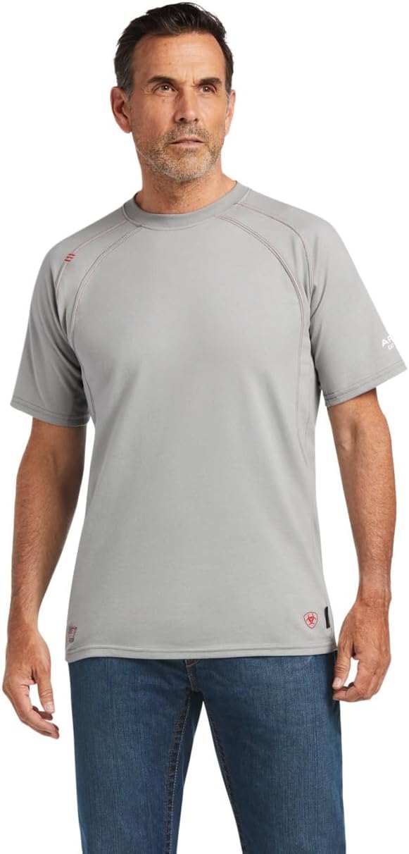 Ariat Men's FR Work Crew T-Shirt - Silver Fox