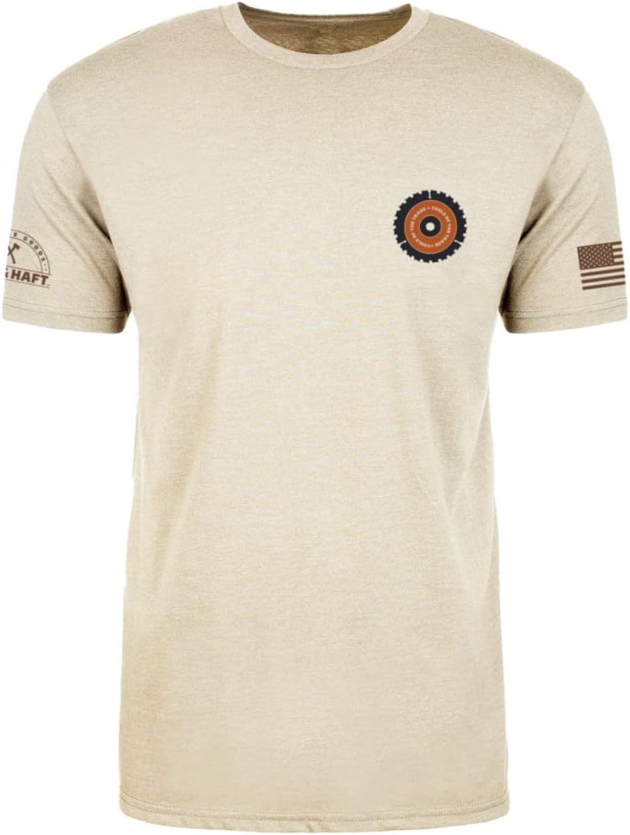 Iron & Haft Men's Short Sleeve T-Shirt, Multiple Styles & Sizes - Tan