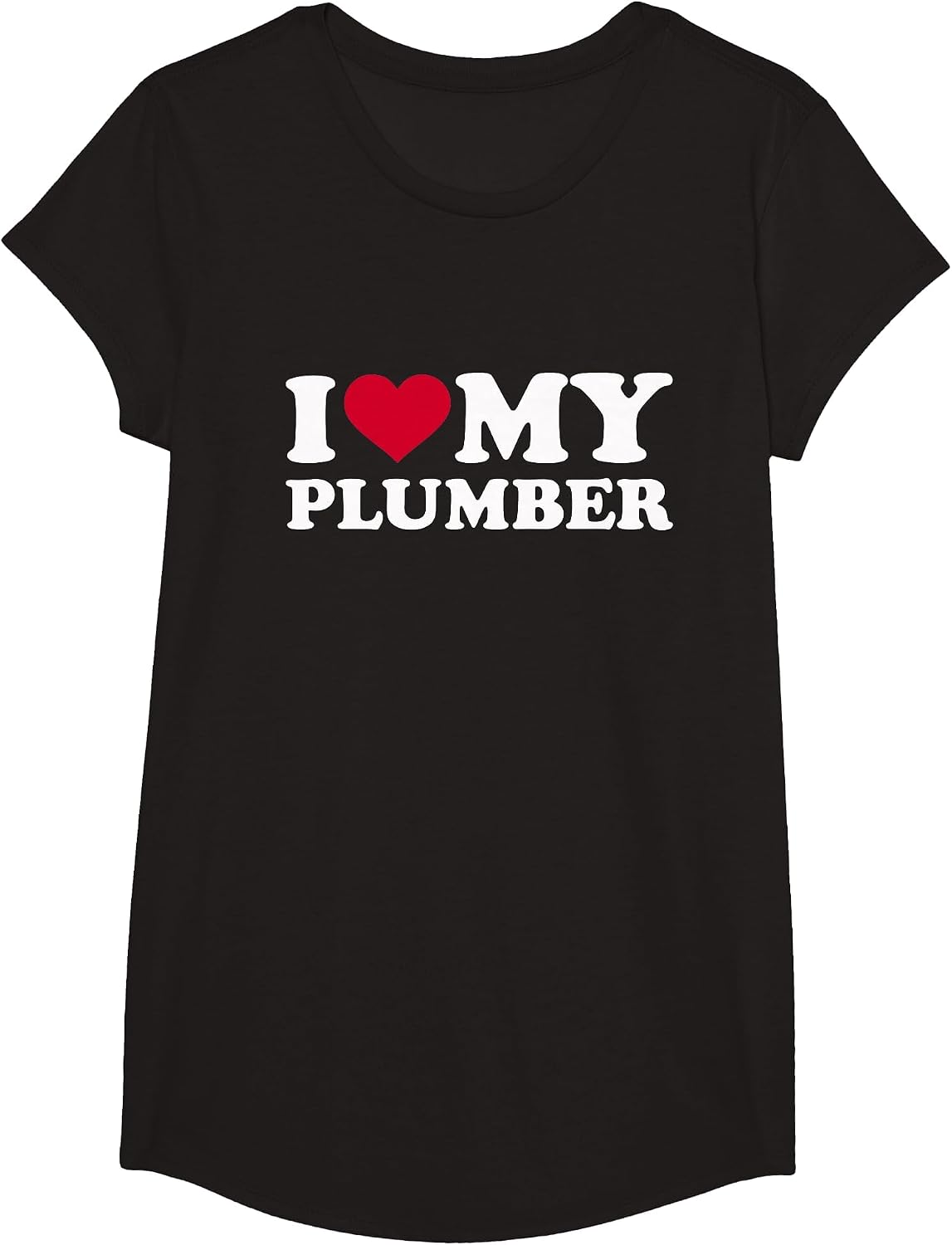 I Love My Plumber T-Shirt - Girls Black