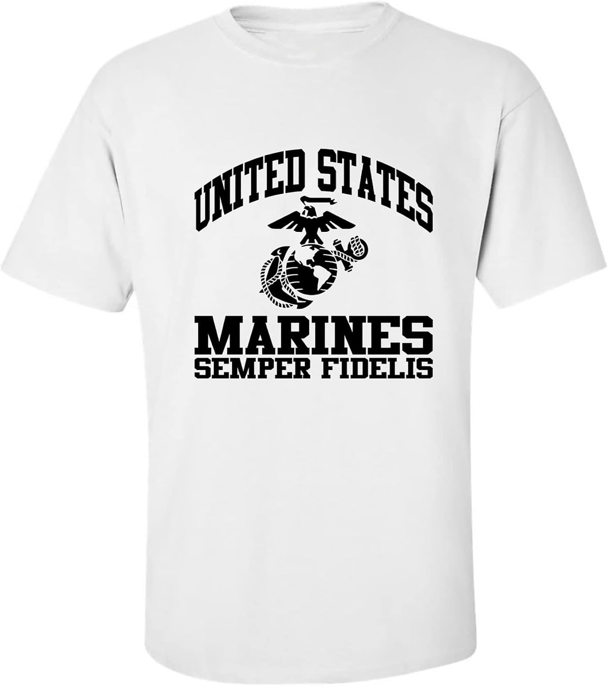 zerogravitee US Marines Semper Fidelis Adult Short Sleeve T-Shirt - White