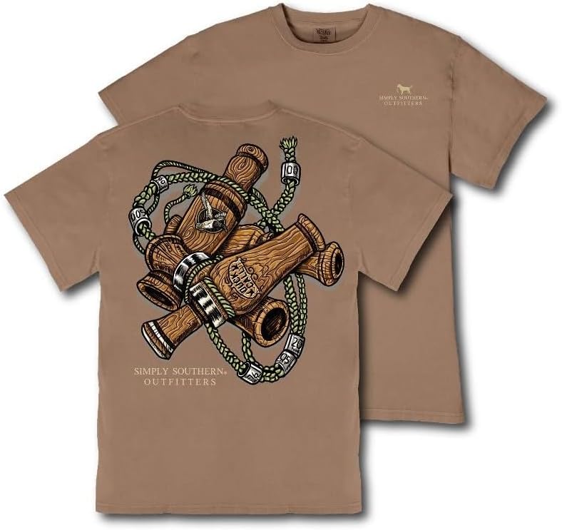 Simply Southern Duck Call - Commander - Hunter - Adult T-Shirt - Adult Mineral Wash - Raw Hide