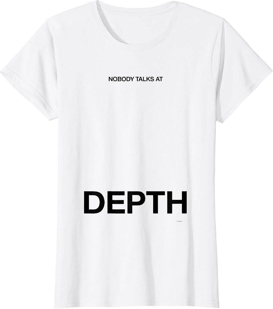 Women's Nobody Talks At Depth Funny Scuba Diving Gift For Divers T-Shirt - White