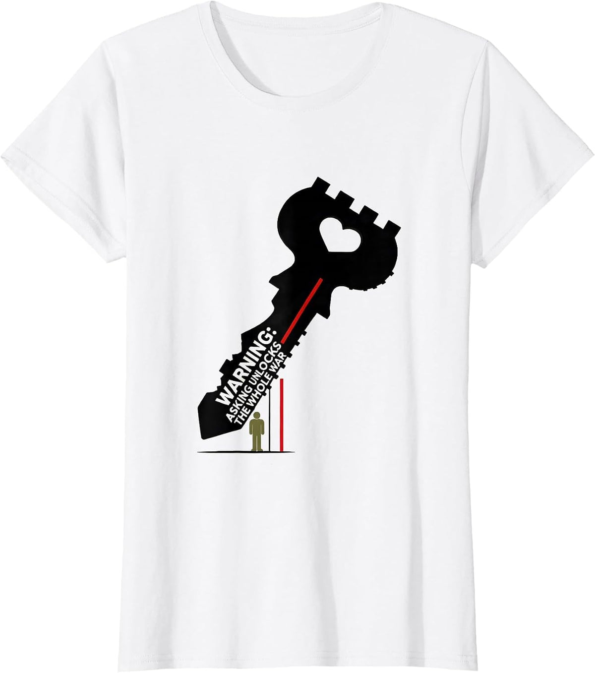 Warning: Asking Unlocks The Whole War Funny History Teacher T-Shirt - White