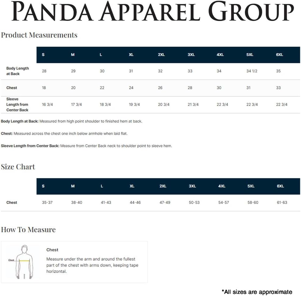 zerogravitee U.S. Marines Semper Fidelis Adult Short Sleeve T-Shirt - size chart
