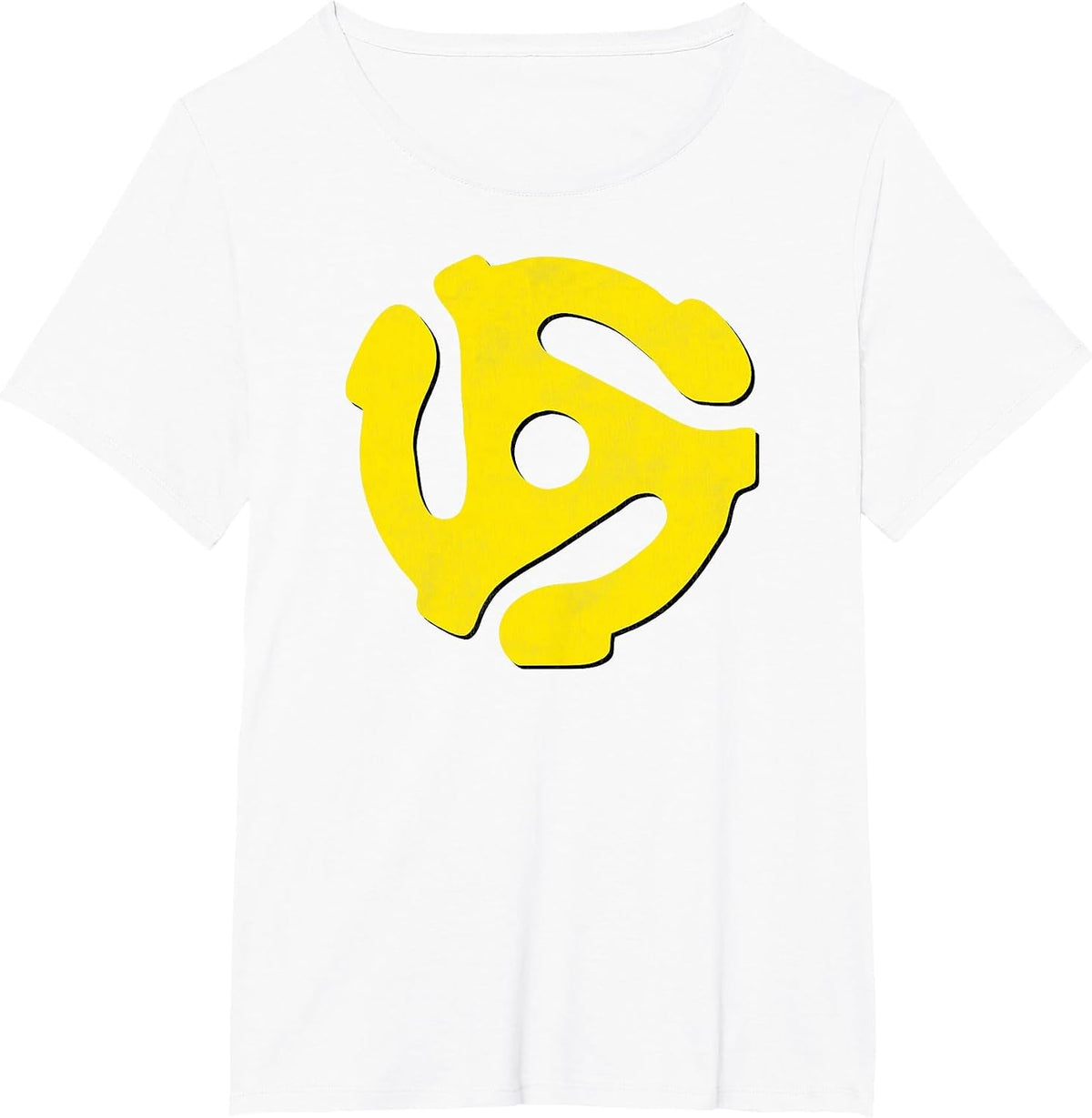 Music Geek, Retro 45 RPM Yellow Record Adaptor Vinyl Lovers T-Shirt - White