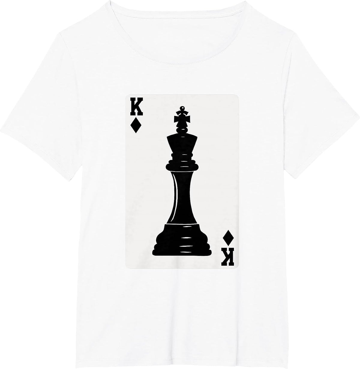 Chess King Playing Card T-Shirt - White