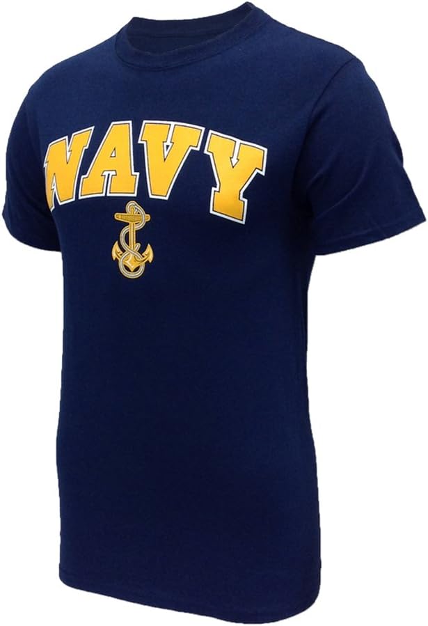 Armed Forces Gear Navy Arch Logo Anchor T-Shirt - Navy Blue
