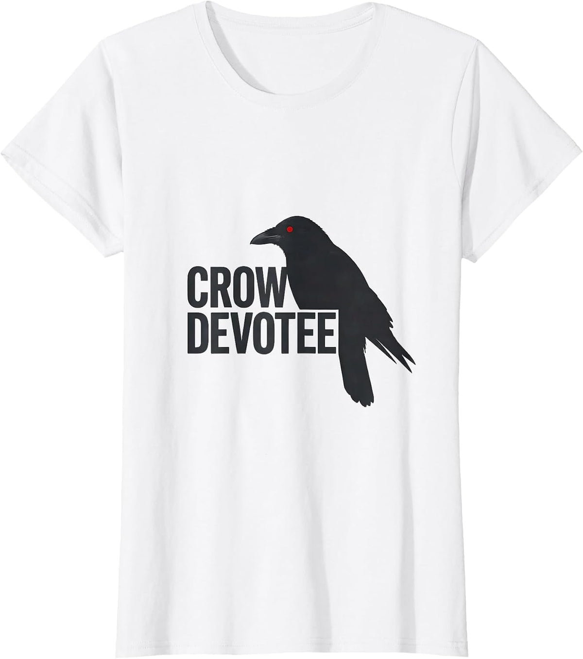 Crow Devotee Minimalist Crow Bird Gothic Nature Art T-Shirt - White