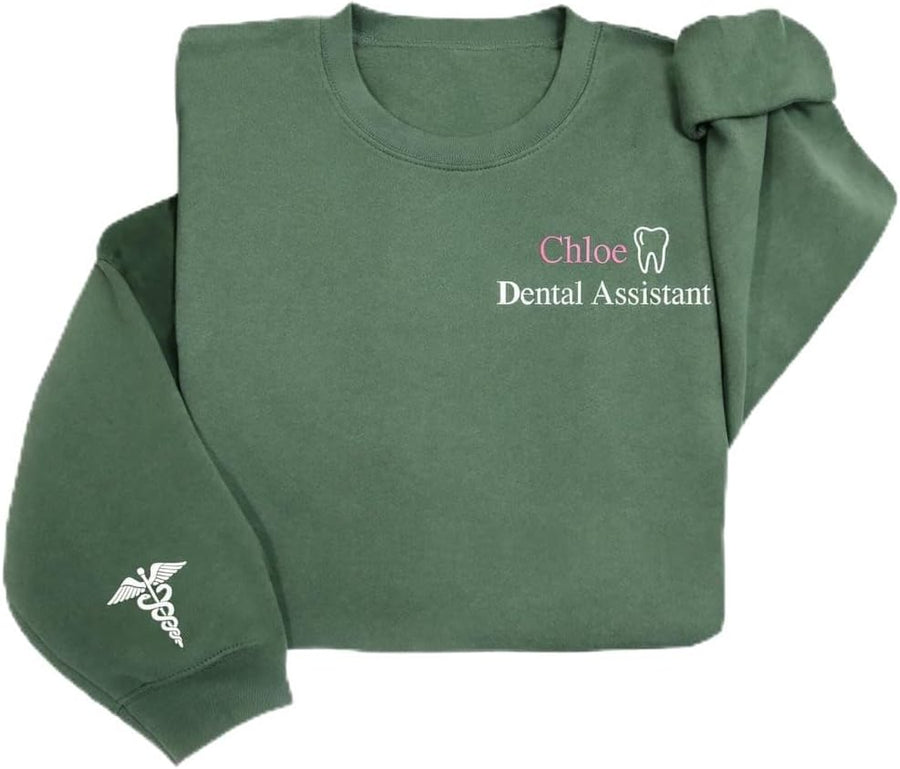 GABITA Personalized Embroidered Dental Quarter Zip Sweatshirt, Dentistry Hygienist Sweatshirt, Dental Assistant Gifts