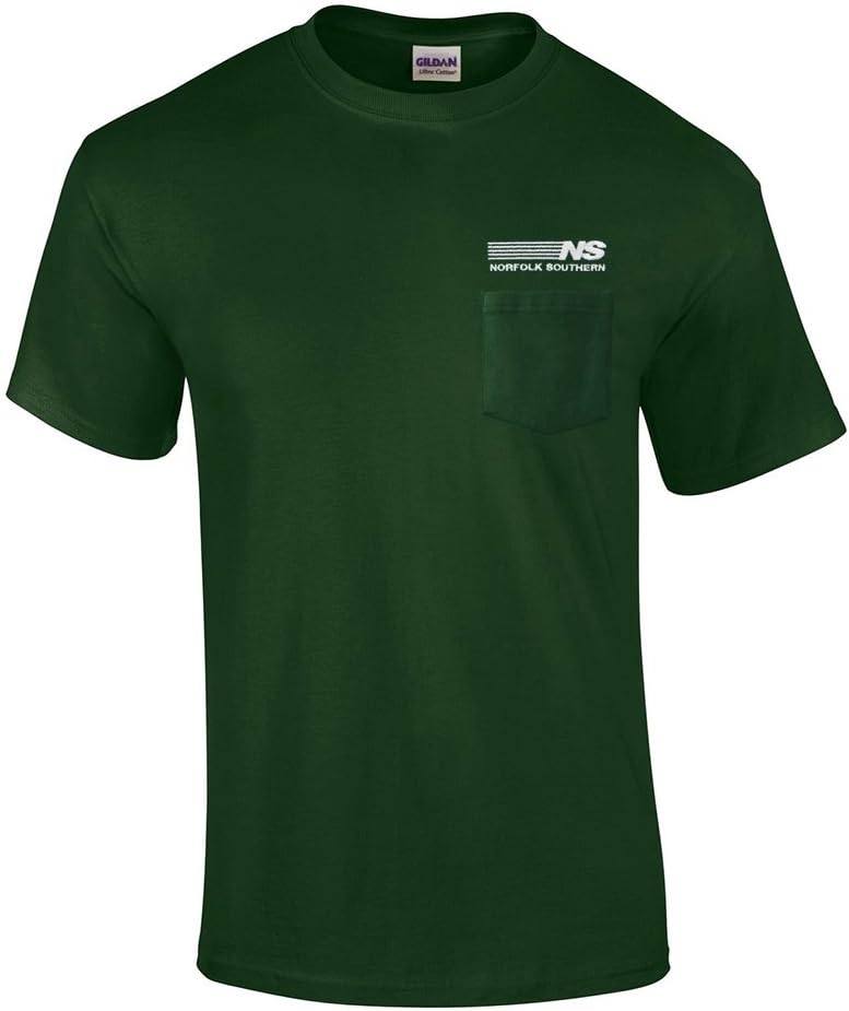 Daylight Sales Norfolk Southern Railway Embroidered Pocket Tee [p32] - Forest Green