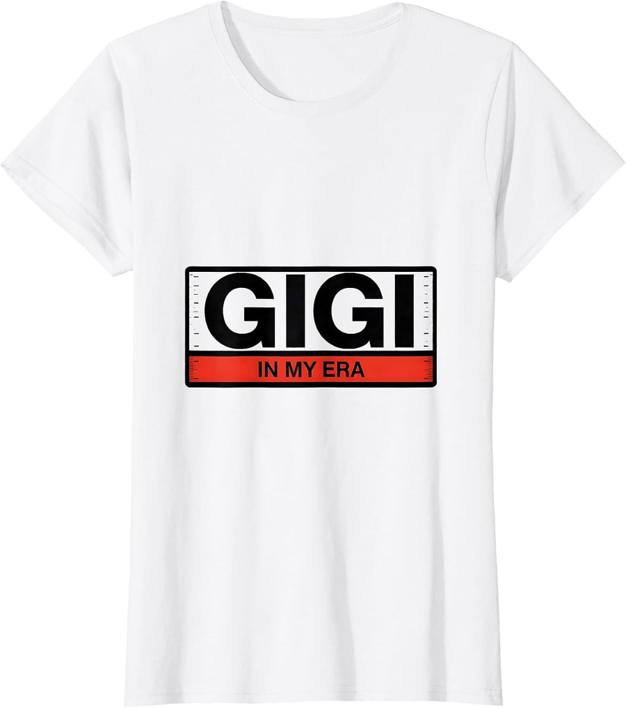 Women's In My Gigi Era Retro Groovy Mothers Day Grandma Meme T-Shirt - White